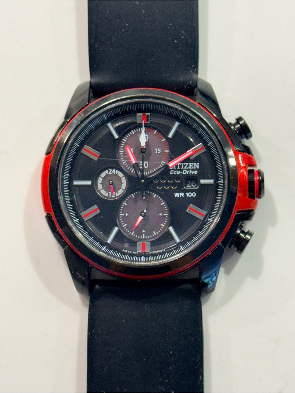 Citizen Black and Red Sport Chronograph Watch